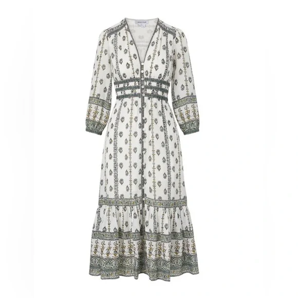 Veronica Beard Castella Floral Boho Midi Dress - Picture 5 of 16